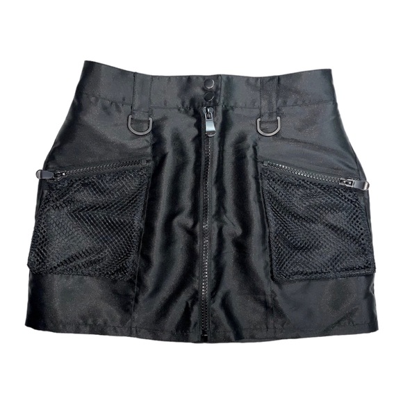 Dolls Kill Dresses & Skirts - Current Mood Black Techno Moto High Waist Mini Skirt